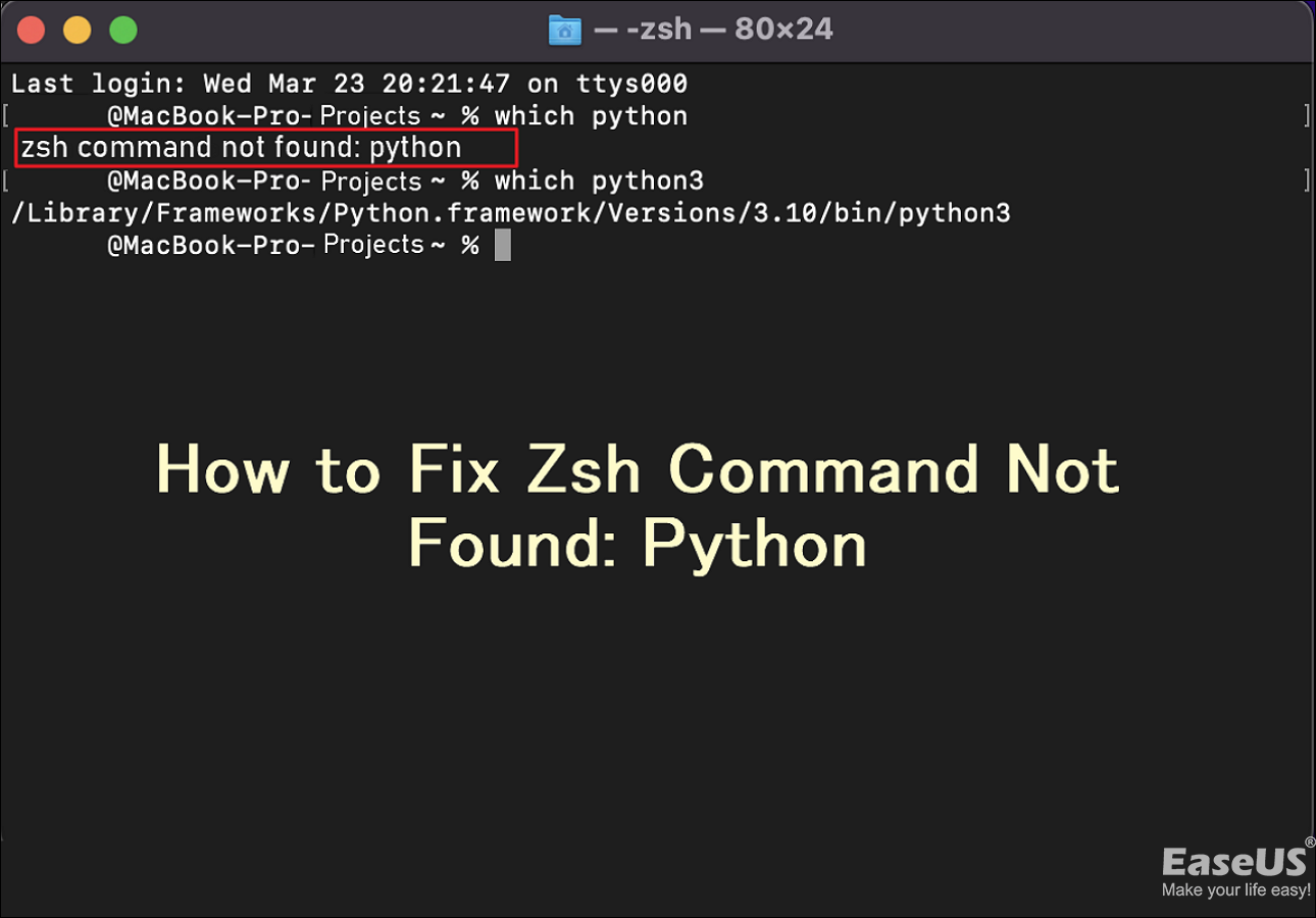zsh: command not found: python
